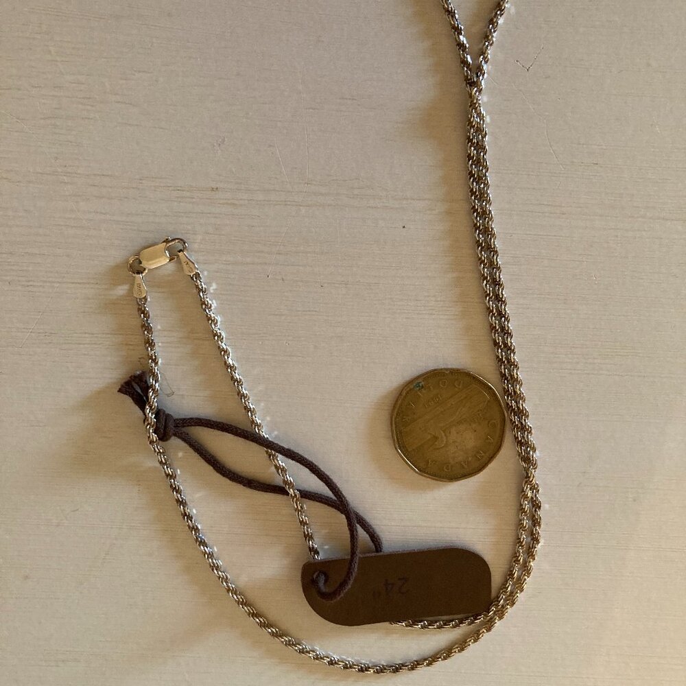 Unisex Italian Silver 925 Rope Chain 24" - NWT